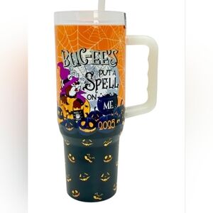Halloween Themed Tumbler with Straw